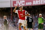 20 Sep 1998:  Tony Adams of Arsenal celebrates his goal during the FA Carling Premiership match against Manchester United at Highbury in London. Arsenal won 3-0. \ Mandatory Credit:   /Allsport